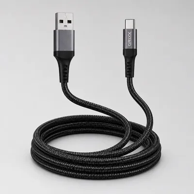 Productafbeelding van Grixx laadkabel USB-A naar USB-C 3 m USB 2.0 laden en data zwart