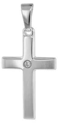 Produktbild von trendor Kreuz mit Zirkonia 19 mm Weißgold 585 / 14K 75449