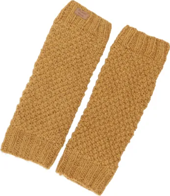 Produktbild von Wollstulpen mit Perlmuster, Strickstulpen aus Nepal, Beinstulpen - Mustard, Uni, Gelb, Wolle, 37*12 cm, Socken & Beinstulpen