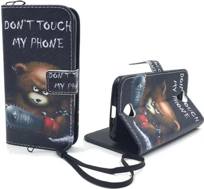 Produktbild von Handyhülle Tasche für Handy Acer Liquid Z330 Schriftzug Bär mit Kettensäge