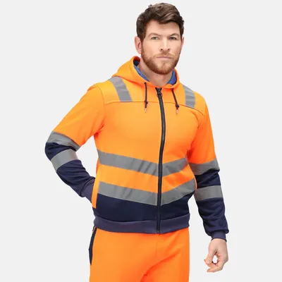 Produktbild von Regatta Professional - Jacke Durchgehender Reißverschluss für Herren RG6531 (3XL) (Orange/Marineblau)