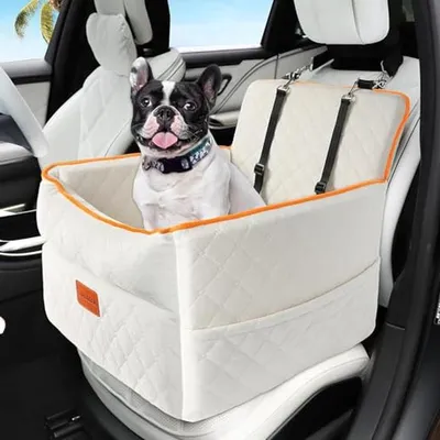 Productafbeelding van Hondenautostoel - Stoelverhoger - Veilig Reizen - Verhoogd Zicht - 52.6 cm - Grijs