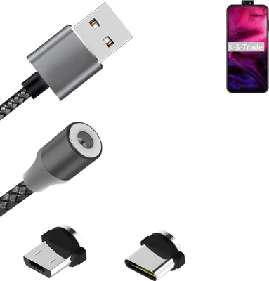 Produktbild von K-S-Trade Hochwertiges Magnet-Lade-kabel Sync-Kabel Daten-Kabel für HiSense Infinity H50 Zoom mit USB-Typ-C-Anschluss und Micro-USB-Anschluss 2A bis