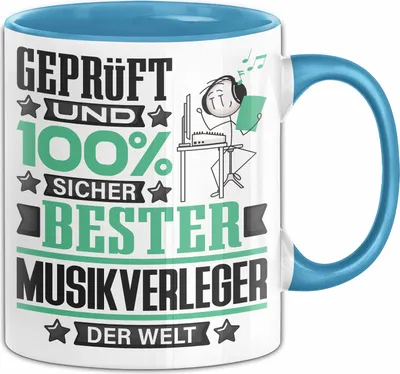 Produktbild von Musikverleger Geschenk Lustiger Spruch für Musikverleger Geschenkidee Bester Musikverleger Der Welt (Blau)