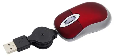 Immagine prodotto di Mouse cablata mini, con cavo USB retrattile da 70 cm, risoluzione 1600 DPI, portatile