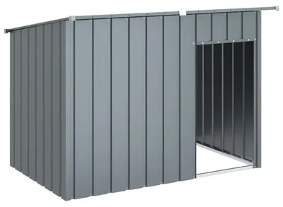 Image de vidaXL Niche pour chiens avec toit Anthracite 153x91x110 cm Acier galvanisé