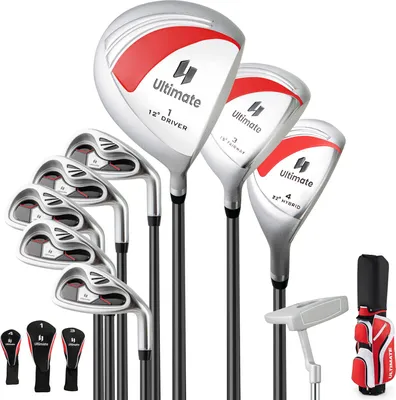 Produktbild von COSTWAY Damen Golfschläger Set, 9/11 teilige Golfschlägersätze, Golfset mit Regenhaube, 1 Driver & 3 Fairway & 4 Hybrid & 6/7/ 8/9/ P Eisen & Putter
