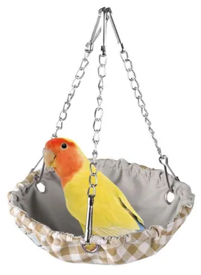 Produktbild von Hängematte für Vögel, Vogelnest Schlafplatz, Schaukel Spielzeug für Sittiche, Kanarienvögel, Hamster, Braun