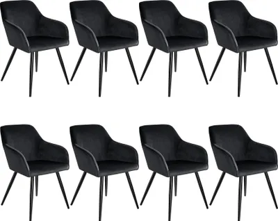 Produktbild von tectake® Esszimmerstuhl Marilyn gepolstert, in Samtoptik 58 x 62 x 82 cm