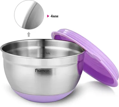 Zdjęcie produktu dla Miska do mieszania Fissman, stal nierdzewna 18/10, 4500 ml, 24x13,5 cm