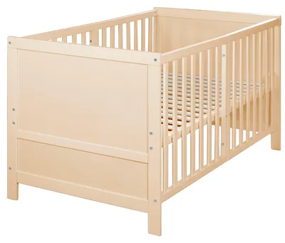Productafbeelding van roba Babybed EASY SLEEP 70 x 140 cm, inclusief ombouwstukken - Groeibed met spijlen, 3-voudig in hoogte verstelbaar - Met 3 uitklapbare spijlen - Hout, naturel