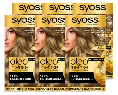 Obrázok produktu pre 6 x Syoss Oleo Intense 7-10, trvalá farba na vlasy – prírodná blond – výhodný balík – 6 kusov