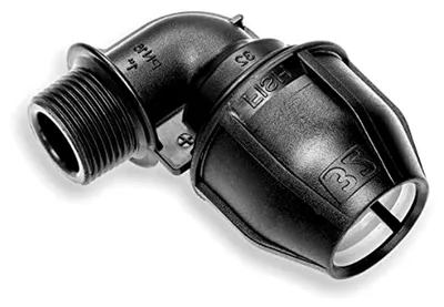 Produktbild von PE Winkel 90° AG 32mm x 1 Zoll 16bar Fitting zur Verbindung von PE-Rohren
