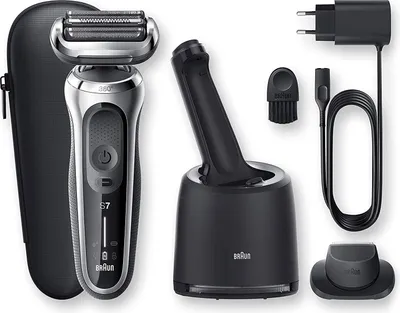 Produktbild von Braun Series 7 - 70-S7200cc Akku-Rasierer inkl. Reinigungsstation schwarz/silber, Farbe:Schwarz/Silber