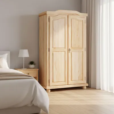 Image de Pezzana - Armoire 2 portes, 104x180h cm Chêne Marron, 4 étagères