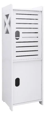 Immagine prodotto di Mobiletto da bagno stretto, armadietto contenitore, scaffale per il bagno, mobiletto sotto lavabo, dimensioni 24 x 22 x 75 cm, colore bianco
