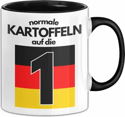 Produktbild von Normale Kartoffeln Auf Die 1 Tasse Meme Geschenk Deutschland Fußball-Fan 2024 Germany Flagge (Schwarz)