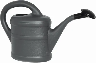 Imagen del producto de Regadera de plástico de 1 litro, color antracita, para uso en jardín e interior