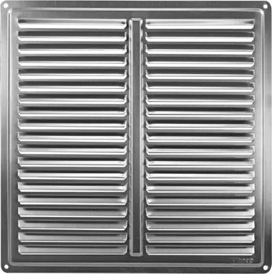 Produktbild von Lüftungsgitter Abluftgitter Edelstahl Gebürstet Lamellengitter Abluft Zuluft  250 x 250 mm