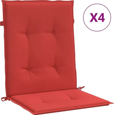 Produktbild von vidaXL Gartenstuhlauflagen für Niedriglehner 4 Stk. Rot 100x50x3 cm