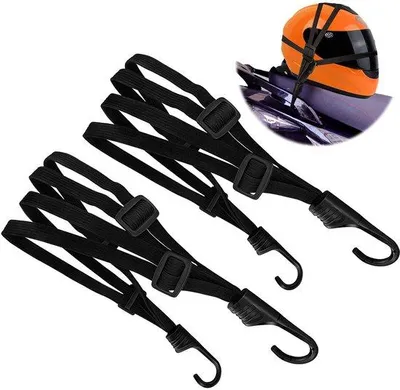 Immagine prodotto di Set di cinghie per bagagli, 2 pezzi, con ganci, per bicicletta, auto e moto, nero