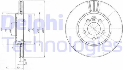 Produktbild von 2x DELPHI Bremsscheibe BG3503 für ROVER 75 (RJ) für MG ZT Limousine 38 2mm 284mm