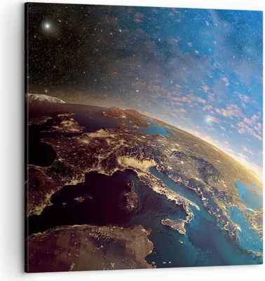 Produktbild von Bild auf Leinwand - Leinwandbild - Kosmos Erde - 50x50cm - Wand Bild - Wanddeko - Wandbilder - Leinwanddruck - Bilder - Kunstdruck - Wanddekoration - Leinwand bilder - Wandkunst - AC50x50-3809