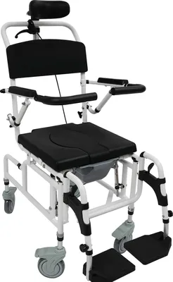 Zdjęcie produktu dla Wózek prysznicowy, regulowana wysokość, nośność 100 kg, czarny i biały