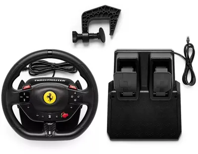 Obrázok produktu pre Thrustmaster T98-P Ferrari 296 GTB, Volant + pedále, PC, PlayStation 4, PlayStation 5, D-pad, Tlačidlo režimu, Tlačidlo ponuky, Analógový/digitálny, 240°, Kábel