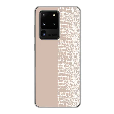 Produktbild von MuchoWow® Handyhülle Schutzhülle Hülle für Samsung Galaxy S20 Ultra Schlange - Design - Rosa Silikon Softcase Handy Hülle - Karteninhaber