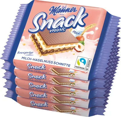 Produktbild von Manner Snack Minis Milch-Haselnuss 5x25g