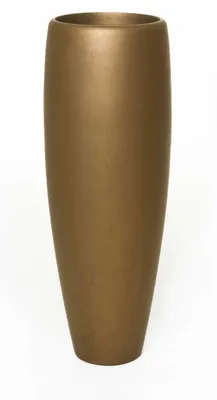 Produktbild von VIVANNO Pflanzkübel Fiberglas XELA Rund, Antikgold matt - 34x92 cm