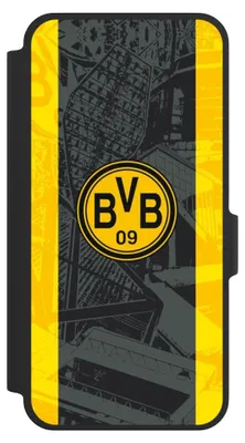 Produktbild von NIVOCASE Klapphülle für Samsung Galaxy A37 5G  Handyhülle aus Kunst Leder NIVOflip schwarz BVB Borussia Dortmund Stadion