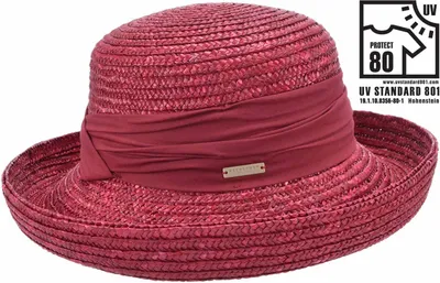 Seeberger fröhlicher Strohhut Bolero aus Borte UV 80 in lila