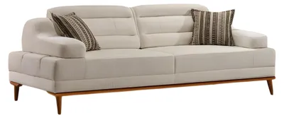 Produktbild von Weißes Stoffsofa 3-Sitzer modernes Design