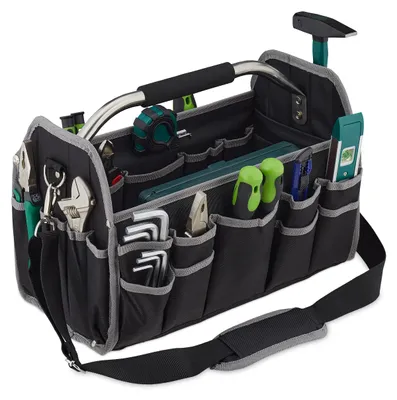 Werkzeugtasche 30x42x23 cm, schwarz, mit Schultergurt