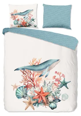 Productafbeelding van Good Morning Dekbedovertrek "Ocean" - Off-Wit - (200x220 cm) - 100% Katoen