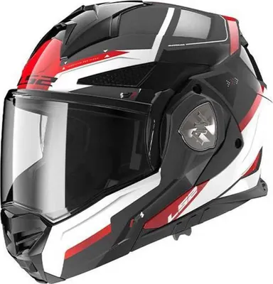 Zdjęcie produktu dla Odwracalny kask modułowy LS2 FF901 ADVANT-X Spectrum błyszczący czarny biały czerwony rozmiar L