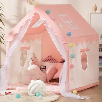 Immagine prodotto di Tenda da gioco a forma di castello per bambine, rosa, da interno