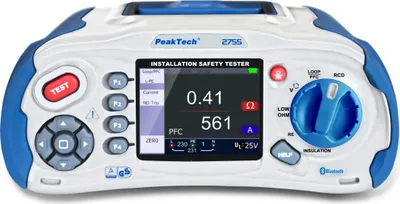 Immagine prodotto di PeakTech P 2755 - Tester di installazione VDE 0100 con interfaccia Bluetooth e display TFT