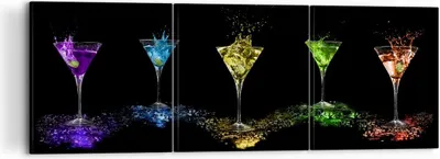 Produktbild von Bild auf Leinwand - Leinwandbild - Cocktail trinken Alkohol Glas - 120x40cm - Wand Bild - Wanddeko - Leinwanddruck - Bilder - Kunstdruck - Wanddekoration - Leinwand bilder - Wandkunst - CA120x40-0442