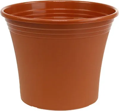 Produktbild von Plastik-Blumentopf mit Dekorstruktur für Blumen und Pflanzen