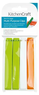 Zdjęcie produktu dla KitchenCraft Zestaw 4 szczypiec kuchennych z tworzywa sztucznego, wielokolorowe, 11 cm