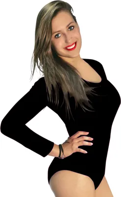 Produktbild von Damen Body aus Baumwolle, Bodysuit, schwarz Gr. L
