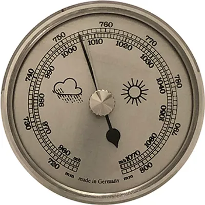 Obrázok produktu pre Barometer zabudovaný meteorologický prístroj Ø 65 mm, strieborný