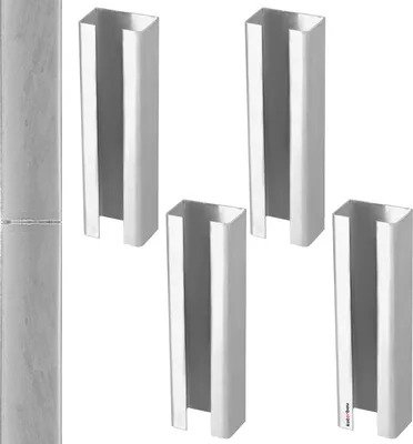 Zdjęcie produktu dla KOTARBAU® Przedluzenie slupka 60x40 mm stal ocynkowana 4 adaptery slupka Adapter slupka ogrodzeniowego Lacznik Przedluzenie slupka ogrodzeniowego Slupek podwyzszajacy do podwójnej siatki drucianej Lacznik slupka