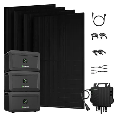 Produktbild von Powerness® Balkonkraftwerk mit Speicher 6144Wh 3x NOAH 2000 Speicher mit 800W Wechselrichter und 2000W Full Black Bifazial Solarmodule 0% VAT