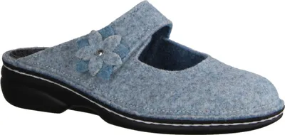 Produktbild von Finn Comfort Arlberg Hausschuhe, Damen, Clogs, Doublefilz, Sky, Wechselfußbett - Haus - hüttenschuhe Damen Hausschuhe, Blau
