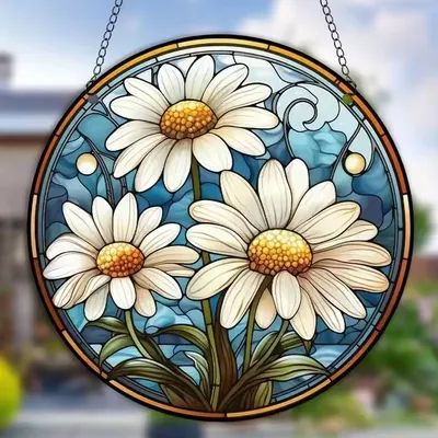 Produktbild von Sonnenfänger mit Gänseblümchen - Elegante Dekoration für Ihr Zuhause KP31463