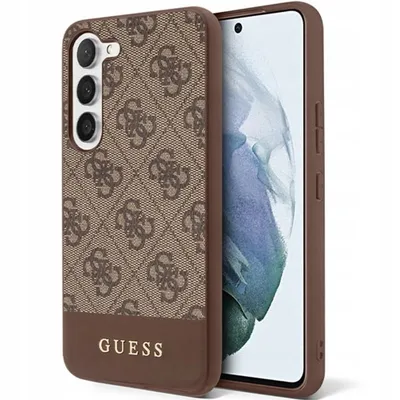 Produktbild von Guess GUHCS23SG4GLBR S23 S911 braun/braun Hardcase 4G Stripe Collection Handyhlle